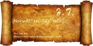 Horváth Tádé névjegykártya